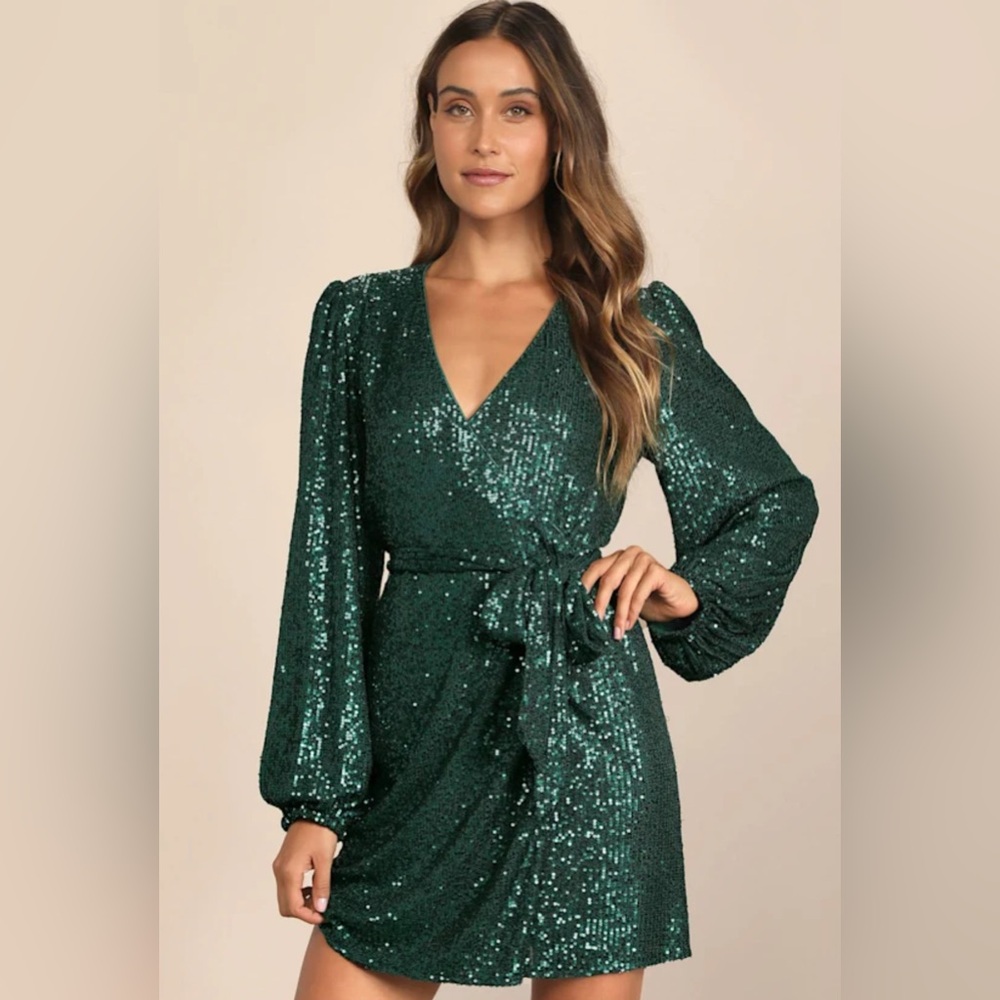 Lulus Green Sequin Dress  Size XL. Fully lined. - Picture 5 of 7